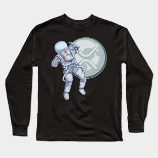 XRP Crypto Hodl Astronaut Mooning Cryptocurrency Long Sleeve T-Shirt